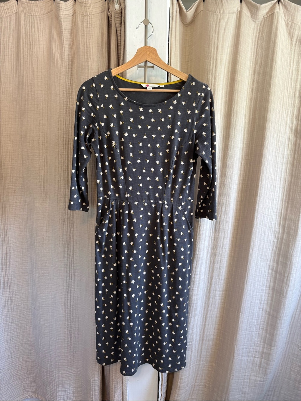Boden 100% Cotton Long Sleeve Midi Dress- US 6 LONG